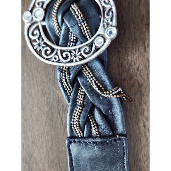 Chico's Belt Silver & Brass Tone Braided Ornate Adjustable Chain Belt OS - Picture 6 of 6